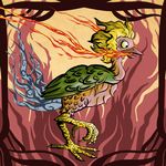  avian bird fire japanese punishedkom yokai 