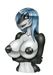  anthro autumm_airwave big_breasts breasts cetacean female hair looking_at_viewer mammal marine nipples nude open_mouth orca smile solo whale 