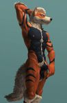  animal_genitalia arcanine athletic balls blue_eyes body_hair happy_trail hi_res looking_at_viewer male muscular muscular_male nintendo nude penis pok&eacute;mon portrait pubes sheath simple_background solo three-quarter_portrait video_games virtyalfobo 