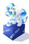  blue_hair clothing cutie_mark equine eyelashes fan_character feathers female feral fur hair legwear mammal my_little_pony pegasus queenbloodysky simple_background smile socks solo white_background white_feathers white_fur wings 
