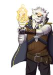  anthro canine clothed clothing dingding_(artist) fire fur looking_at_viewer male mammal open_mouth smile solo standing 