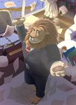  anthro clothed clothing dingding_(artist) feline fur hair lion looking_at_viewer male mammal mane muscular smile solo standing 