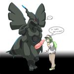  drooling gay green_hair hair hat human legendary_pok&#233;mon long_hair male mammal n n_(pokemon) nintendo penis plain_background poisalty pok&#233;mon pokemon red_eyes saliva team_plasma unknown_artist video_games white_background zekrom 