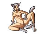  animal_ears breasts cat_ears female hair maplestory nude plain_background pussy red_eyes solo uncensored white_background white_hair xexus 