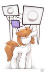  equine fan_character feral fur hair hooves mammal my_little_pony queenbloodysky screen solo standing white_eyes white_fur 