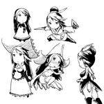  agnes_oblige alternate_costume ass blush bravely_default_(series) breasts chibi cleavage dress gloves greyscale long_hair medium_breasts monochrome no_panties smile solo tsukudani_(coke-buta) white_background 