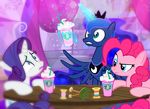  2017 bags_under_eyes equine frappuccino friendship_is_magic glowing horn horse levitation magic mammal my_little_pony pinkie_pie_(mlp) pixelkitties pony princess_luna_(mlp) rarity_(mlp) unicorn winged_unicorn wings 