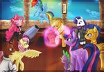  applejack_(mlp) blonde_hair blue_eyes blue_feathers blue_fur cannon clothed clothing cutie_mark equine eyes_closed fan_character feathered_wings feathers flash_sentry_(mlp) friendship_is_magic fur green_eyes hair hooves horn l1nkoln magic mammal my_little_pony pegasus pink_fur pink_hair pinkie_pie_(mlp) purple_eyes purple_feathers purple_fur purple_hair rainbow_dash_(mlp) ranged_weapon rarity_(mlp) spike_(mlp) twilight_sparkle_(mlp) weapon white_fur winged_unicorn wings yellow_feathers yellow_fur 