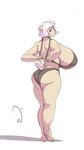 anthro big_breasts bikini breasts butt clothing female huge_breasts hyper hyper_breasts looking_back sketch solo standing swimsuit unknown_species whatinsomnia 
