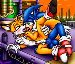  2017 absurd_res anal anal_penetration anthro anthrofied balls big_eyes big_head canine duo erection fox happyanthro hedgehog hi_res male male/male mammal miles_prower nude penetration penis sex sonic_(series) sonic_the_hedgehog 