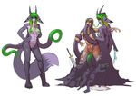  breasts dipstick_tail female goo human lunate mammal melee_weapon multicolored_tail sword tentacles weapon 
