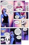  2017 animated_skeleton bone clothed clothing comic english_text eye_patch eyewear female fish fluffyslipper fur male marine papyrus_(undertale) skeleton text undead undertale undyne video_games 