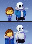 ambiguous_gender animated_skeleton bone c-puff clothed clothing duo english_text human mammal not_furry protagonist_(undertale) sans_(undertale) skeleton text undead undertale video_games 