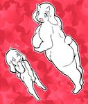  age_difference anthro asriel asriel_dreemurr big_breasts big_butt breasts butt caprine duo embarrassed female fur goat hiding_penis hiding_sex horn long_ears looking_at_viewer male mammal mother mother_and_son nude overweight parent size_difference small_tail smile son toby_fox toriel toriel_dreemurr undertale video_games wakasumire white_fur 
