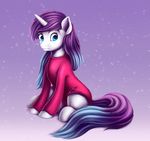  blue_eyes clothed clothing equine eyelashes female feral fur hooves horn l1nkoln mammal my_little_pony simple_background sitting solo unicorn white_fur 