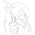  2017 anthro clothed clothing dragon hair horn long_hair looking_at_viewer male reaction_image sketch solo suirano suirano_(character) thumbs_up 