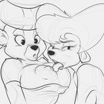  2017 anthro areola bear big_breasts breast_lick breasts canine disney duo erect_nipples exwolf85 female female/female goof_troop licking mammal mature_female nipples peg_pete rebecca_cunningham talespin tongue tongue_out 