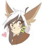  &lt;3 ambiguous_gender andogg anthro canine clothed clothing fennec fox fur hair looking_at_viewer mammal simple_background smile solo white_background 