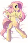  2017 absurd_res anus butt cutie_mark equine feathered_wings feathers female fensu-san feral fluttershy_(mlp) friendship_is_magic fur green_eyes hair hi_res lying mammal my_little_pony pegasus pink_hair pussy solo tears wings yellow_fur 