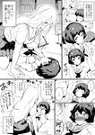  blush comic girls_und_panzer glasses greyscale long_hair monochrome multiple_girls nekonyaa ooarai_school_uniform role_reversal sasaki_tatsuya school_uniform short_hair translation_request utsugi_yuuki yuri 