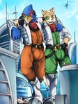  arwing avian bird bulge canine city clothed clothing corneria falco_lombardi fox fox_mccloud landmaster macro male mammal nabesiki nintendo star_fox video_games 