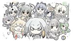  :d :o =3 animal_ears antlers appleq arabian_oryx_(kemono_friends) armadillo_ears armor arms_up aurochs_(kemono_friends) ball bear_ears bird_wings black_hair blonde_hair blue_hair breast_pocket brown_eyes chibi closed_eyes crested_porcupine_(kemono_friends) crossed_arms dark_skin expressionless eyebrows eyebrows_visible_through_hair giant_armadillo_(kemono_friends) green_hair grey_hair head_wings highres horns japanese_black_bear_(kemono_friends) kemono_friends limited_palette lion_(kemono_friends) lion_ears long_hair looking_at_viewer low_ponytail moose_(kemono_friends) moose_ears multicolored_hair multiple_girls necktie open_mouth oryx_ears panther_chameleon_(kemono_friends) pocket porcupine_ears red_eyes rhinoceros_ears shirt shoebill_(kemono_friends) side_ponytail smile white_rhinoceros_(kemono_friends) wings yellow_eyes 