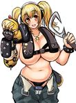  1girl blonde_hair breasts cosplay huge_breasts megane_man overwatch panties solo twintails 