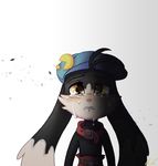  2017 anthro c-puff cat clothed clothing crying feline fur hat hybrid klonoa klonoa_(series) lagomorph male mammal rabbit simple_background solo tears topless video_games young 