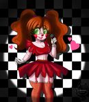  2017 amanddica animatronic anthro baby_(fnafsl) breasts clothed clothing female five_nights_at_freddy&#039;s five_nights_at_freddy&#039;s_2 glowing glowing_eyes green_eyes hair humanoid machine mammal not_furry robot simple_background sister_location smile solo video_games 