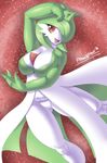  2016 3_fingers anthro armpits big_breasts breasts eyelashes female gardevoir huge_breasts nintendo not_furry open_mouth pltnm06ghost pok&eacute;mon red_eyes solo video_games 