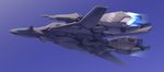  airplane canards fighter_jet flying gundam gundam_sentinel highres jet jet_engine kosai_takayuki mecha military military_vehicle mobile_suit_gundam no_humans sky wings zeta_plus 