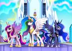  2017 crystal_empire equine female friendship_is_magic group horn mammal my_little_pony one_eye_closed princess_cadance_(mlp) princess_celestia_(mlp) princess_luna_(mlp) ruhje tongue tongue_out winged_unicorn wings wink 