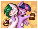  captainpudgemuffin duo equine fan_character female feral friendship_is_magic fur green_hair hair hooves horn mammal my_little_pony open_mouth purpel_fur smile teeth tongue twilight_sparkle_(mlp) white_fur winged_unicorn wings yellow_eyes 