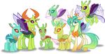  2017 absurd_res changeling flying friendship_is_magic group hi_res horn my_little_pony queen_chrysalis_(mlp) thorax_(mlp) vector-brony wings 