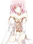  animal_ears bare_shoulders black_gloves black_legwear cat_tail elbow_gloves frame_arms_girl gloves looking_at_viewer materia_(frame_arms_girl) mecha_musume panties pink_eyes pink_hair silve simple_background sitting smile solo tail thighhighs underwear white_background white_panties 