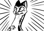  2017 adam_(inkyfrog) anthro black_and_white clothed clothing disney fan_character inkyfrog linsang male mammal monochrome reaction_image simple_background solo surprise viverrid white_background zootopia 
