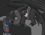  abs anthro blush claws cum digital_media_(artwork) dragon fangless feral how_to_train_your_dragon knot male male/male night_fury penis scalie sex tongue toothless 