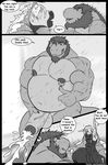  anthro big_penis comic dialogue duo english_text equine erection greyscale horse male mammal masturbation monochrome musclegut muscular nipple_piercing nipples nude penis piercing scalie shower smile standing text uncut vein wolfthings 