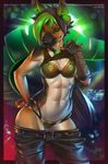 2017 abs anthro bra breasts canine clothing female flashing green_eyes half-closed_eyes looking_at_viewer mammal miles_df muscular muscular_female navel panties solo underwear 