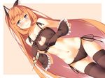  3: alternate_hairstyle ass_visible_through_thighs bangle black_bra black_gloves black_legwear black_panties blush bra bracelet breasts brown_hair cat_cutout cat_cutout_panties cat_lingerie clarisse_(granblue_fantasy) cleavage cleavage_cutout dutch_angle embarrassed eyebrows_visible_through_hair frill_trim frown gloves granblue_fantasy green_eyes hair_down jewelry long_hair medium_breasts meme_attire navel panties shiren_(monochrome_structure) side-tie_panties solo sweatdrop thighhighs underwear very_long_hair 