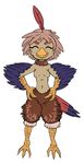  anthro avian beak bird cute eyes_closed feathers harpy punishedkom smile talons 