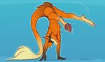  anthro claws featureless_crotch fur hair handstand male nude sergal solo vurrus 