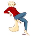  anthro canine clothed clothing female fur hair looking_at_viewer mammal simple_background solo solomonvolfovich white_background 