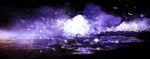  bird cloud commentary commentary_typo english_commentary glowing highres landscape night night_sky no_humans original purple scenery sky sparkle star_(sky) starry_sky texture tree water 