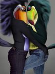  avian bird clothing feathers female female/female invalid_tag jeans love pants rio sarmoti-the-lion toucan 