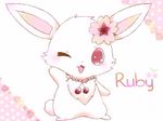 artist_request jewelpet one_eye_closed rabbit ruby_(jewelpet) 