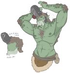  clothed clothing dannyg forehead_gem humanoid male navel nipples orc scales sketch smile solo topless 