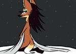  2017 anthro bedroom_eyes canine clothed clothing comic dialogue disney duckface english_text eyeshadow fan_character female half-closed_eyes inkyfrog inner_ear_fluff kneeling lipstick looking_at_viewer makeup mammal maned_wolf neck_tuft pinup pose rear_view red_eyes seductive solo text tuft zootopia 