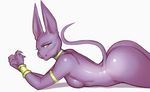  2017 anthro athletic beerus big_butt breasts butt crossgender dragon_ball dragon_ball_super dragon_ball_z feline female hairless jewelry looking_at_viewer mammal mostly_nude rhodesio slim smile snout solo wide_hips yellow_eyes 