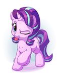  2017 bobdude0 cutie_mark equine female feral friendship_is_magic hair hi_res horn mammal multicolored_hair my_little_pony one_eye_closed solo starlight_glimmer_(mlp) tongue tongue_out two_tone_hair unicorn 